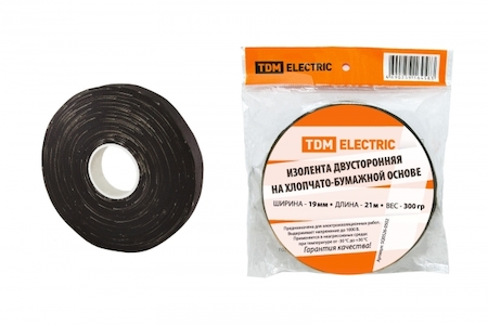 TDM ELECTRIC SQ0526-0502 Изолента ХБ 19мм*21м двусторонняя (300 г)TDM